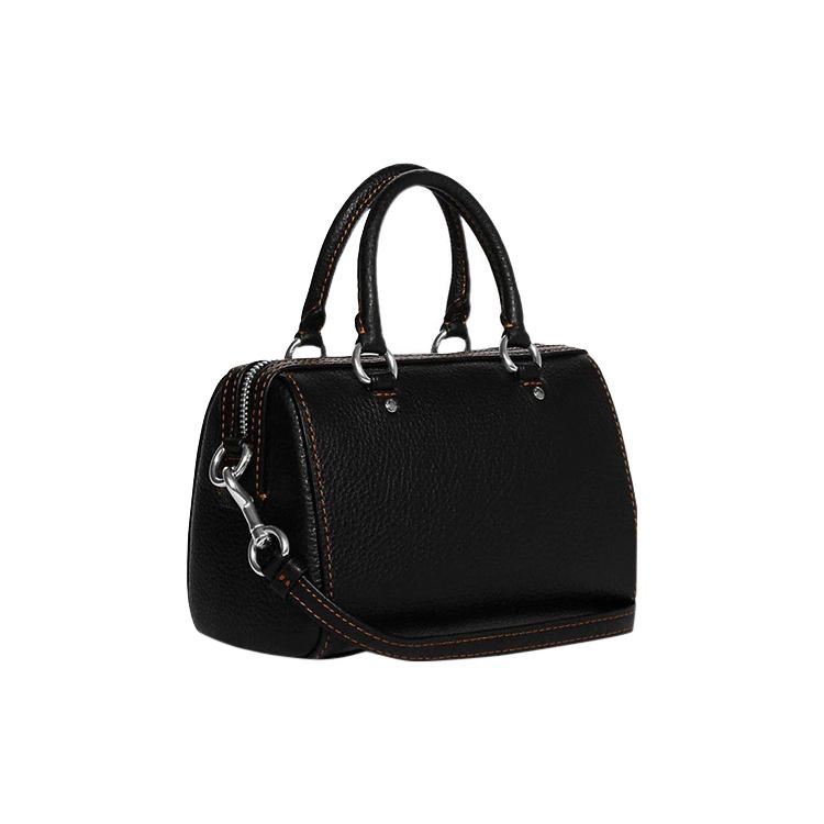 New COACH Rowan Refined Pebbled Cow Leather Handbag Shoulder Bag Crossbody Bag Mini Women's Black CD444-SVA47