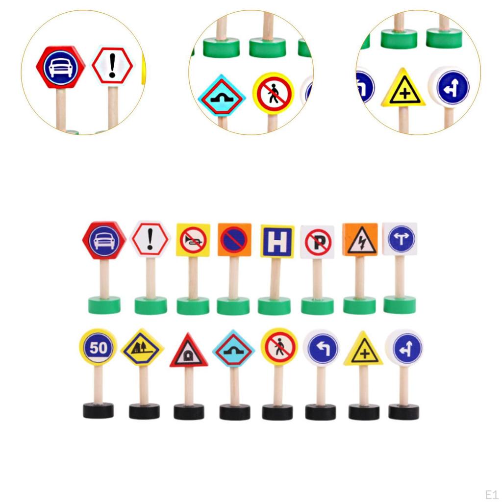 Набор из 16 предметов, аксессуары для треков Holzstraße Schilder Straße Zug, образование для мальчиков и девочек