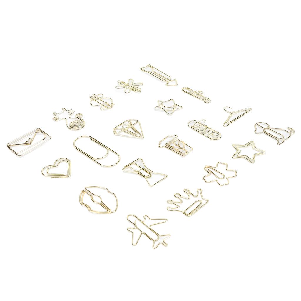 100 шт., фигурные скрепки для бумаг, предотвращающие скольжение, милые декоративные металлические закладки, скрепки для документов