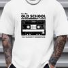 Mens Retro Style Old School Print T-Shirt Short Sleeve Cotton for Coolness Casual Graphic Tee Oversized T Shirt Men T Shirt
