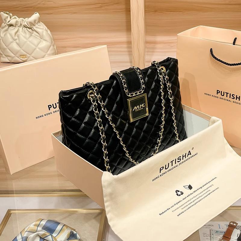 Сумка-цепочка из натуральной кожи с ромбовидной сеткой для женской летней новой модной сумки, большая вместительная сумка, сумка через плечо, большая сумка