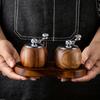 Premium Manual Pepper Mill with Ceramic Core - Round Shape, Acrylic Wood Construction, Kitchen Tool, 1/3 Pack