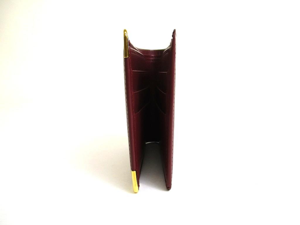 Authentic Cartier Must de Cartier Bordeaux Leather Bifold Bill Wallet Purse #b079  Open box