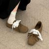 Модная женская обувь Модная винтажная легкая обувь-балетки 2025 Весна Новая квадратный носок кружево мягкая подошва удобные туфли Мэри Джейн