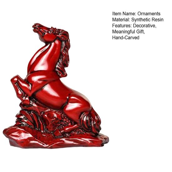 Feng Shui Horse Statue 2026 Year of The Horse Wooden Figurine for Prosperity Success Positive Energy Office Desk Decor Wealth Luck Zodiac Ornament