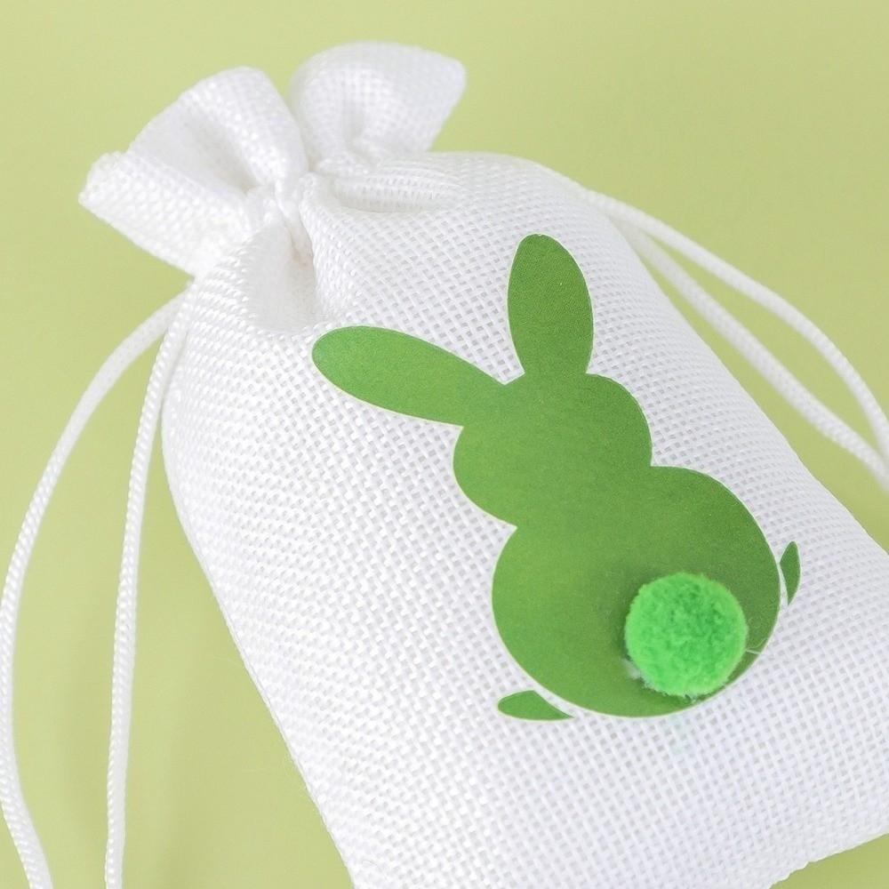 10PCS Reusable Drawstring Gift Bags Bunny Pattern Rabbit Candy Bags Snack Pack Bags Kids Treats