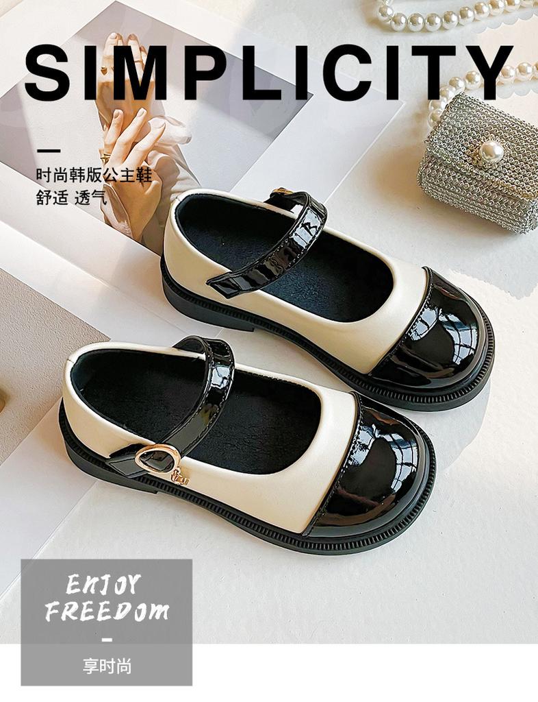 Весенние новые универсальные неглубокие мокасины для девочек, простые кожаные вставки в корейском стиле, цветные блоки из искусственной кожи, универсальные 2024 года, детская модная обувь на плоской подошве