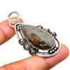 Rock Fossil Gemstone Handmade 925 Silver Plated Jewelry Pendant 2.08"