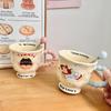 Cute Mug Ins Style High Looking Ceramic Cup Couple Water Cup Girls Coffee Breakfast Cup Birthday Gift