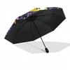 1pc Adventure Time & Powerpuff Girls Outdoor Umbrella - Automatic Opening/Closing, Portable 3-Fold Design with 8-Rib Iron Frame - Perfect Gift for Fan