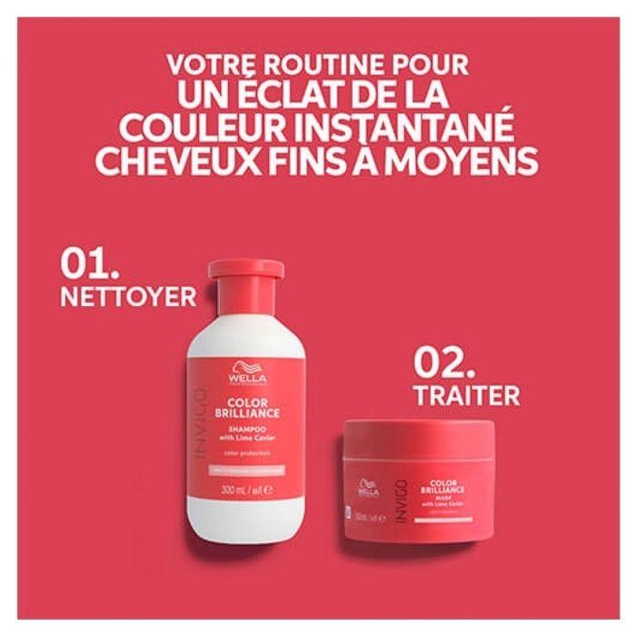 Wella Shampooing revitalisant de couleur Invigo Color Brilliance Cheveux colorés Cheveux fins 1 L - 4064666339283
