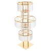 5 Tier Crystal Flower Stand Wedding Centerpieces Decoration Elegant Stand with Hanging Crystals for Wedding Party Centerpieces