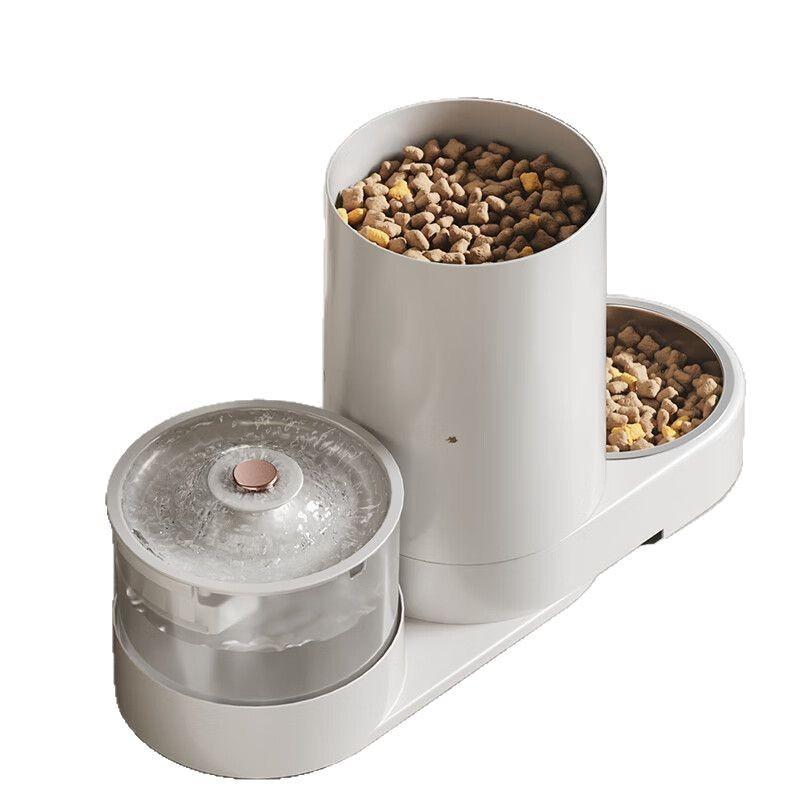 Диспенсер для воды для питомцев, подключаемый к сети, Автоматическая кормушка, Разделение влажного и сухого, Большая вместимость, Миска «все в одном» для воды и еды, Товары для питомцев