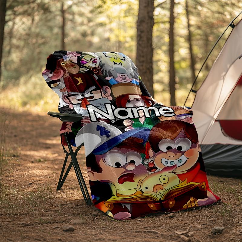 Personalized Custom Name Blanket - Gravity Falls Print Design,Blanket for Sofa,Bed,Travel,Camping - Soft and Warm, Great Gift