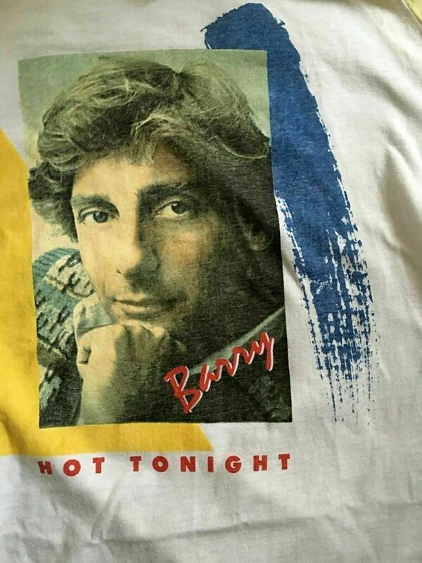Винтажная Футболка Barry Manilow 'Hot Tonight' Классическая Белая Унисекс