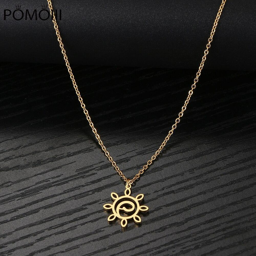 Stainless Steel Necklaces Spiral Sun Hollow Pendant Chain Choker Charm Fashion Necklace For Women Jewelry Party Wedding Gifts