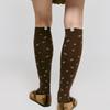 DEPOUND Flower Pattern Knee Socks - Brown