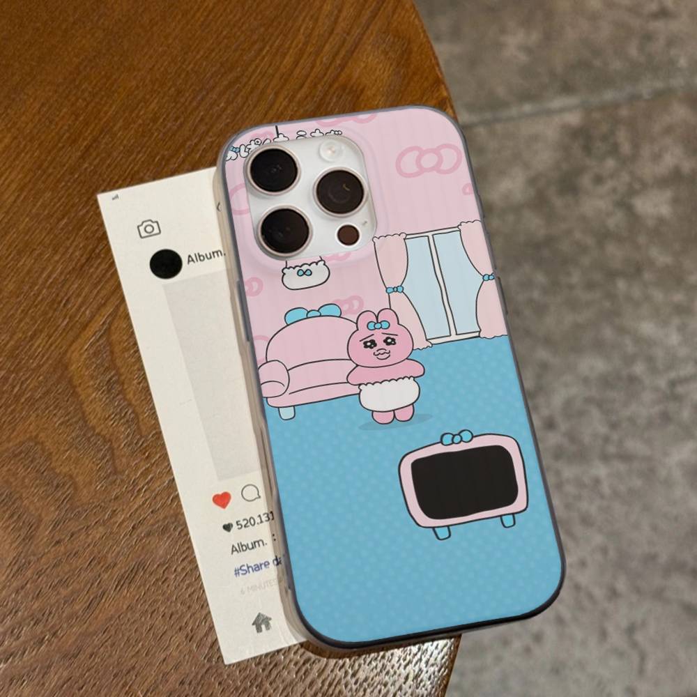 Cute Opanchu U-Usagi Cute For IPhone 17 16 15 11 12 13 14 Pro Max Plus Pro Corrugated Translucent Back Phone Cover