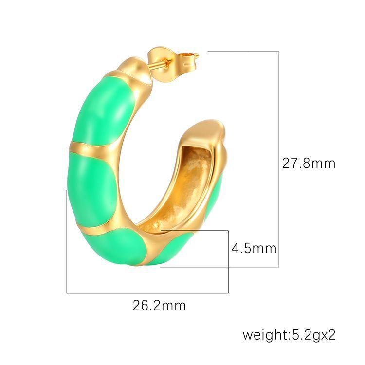 Минималистичные креативные цветные серьги-капельки C из нержавеющей стали с позолотой в стиле бамбука, дизайн Sense Jewelry