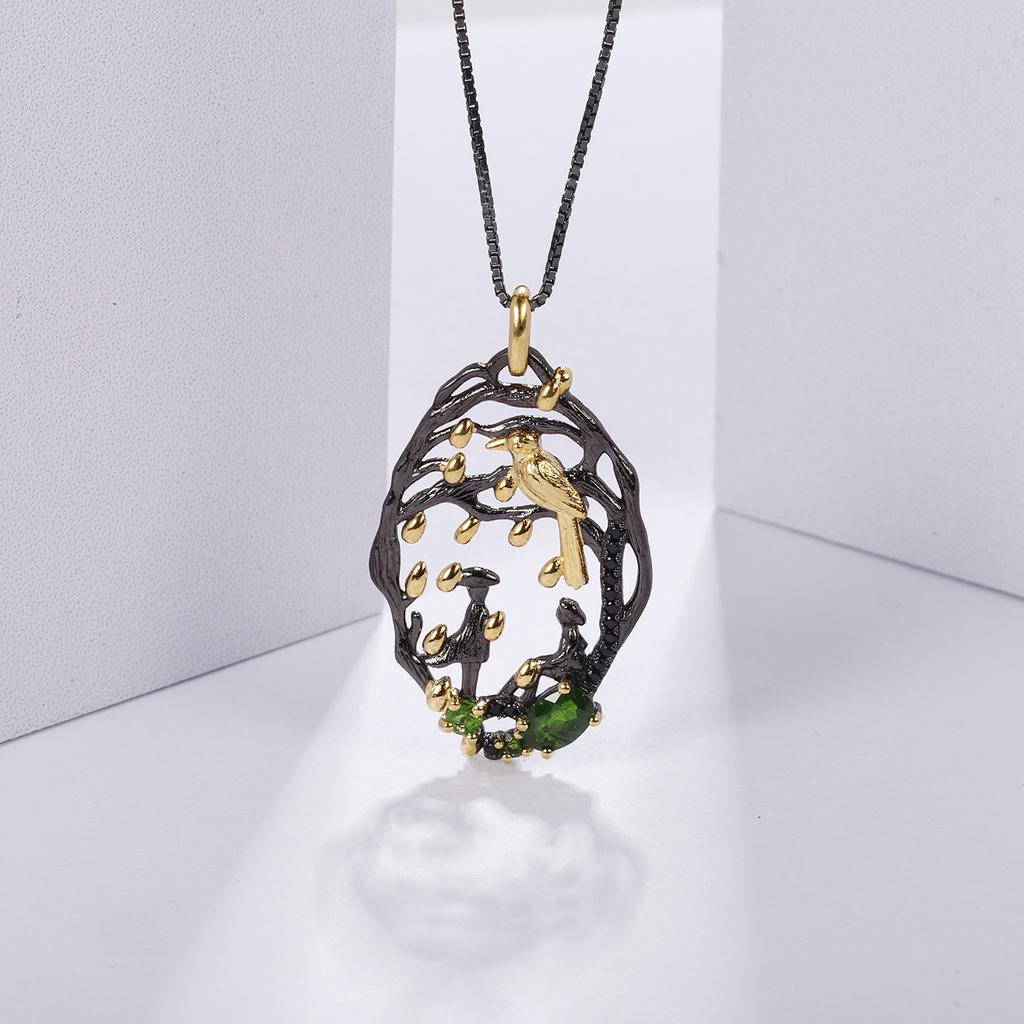 Оригинальный дизайнерский ретро-стиль серебряный кулон с драгоценным камнем s925 мечта цветочный дизайн ожерелье с натуральным гранатом кулон