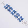 Blue Opal Sterling Silver Bracelet 100% Natural Owyhee Blue Opal Oval Shape Ethnic Handmade Jewelry 925 Sterling Silver Bracelet 6-8" WSJ-4623