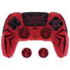 Silicone Protective Cover for PlayVital Ps5 Cyber Spider 2 Thumb Grip Caps and 6 Stickers with Compatible with Charging Dock Red Black Controller,