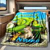 Shrek 2 Characters And Landscape Blanket Personalized Name Soft Comfortable Stylish Blanket Car Blanket Perfect For Travel Camping Outdoor Home