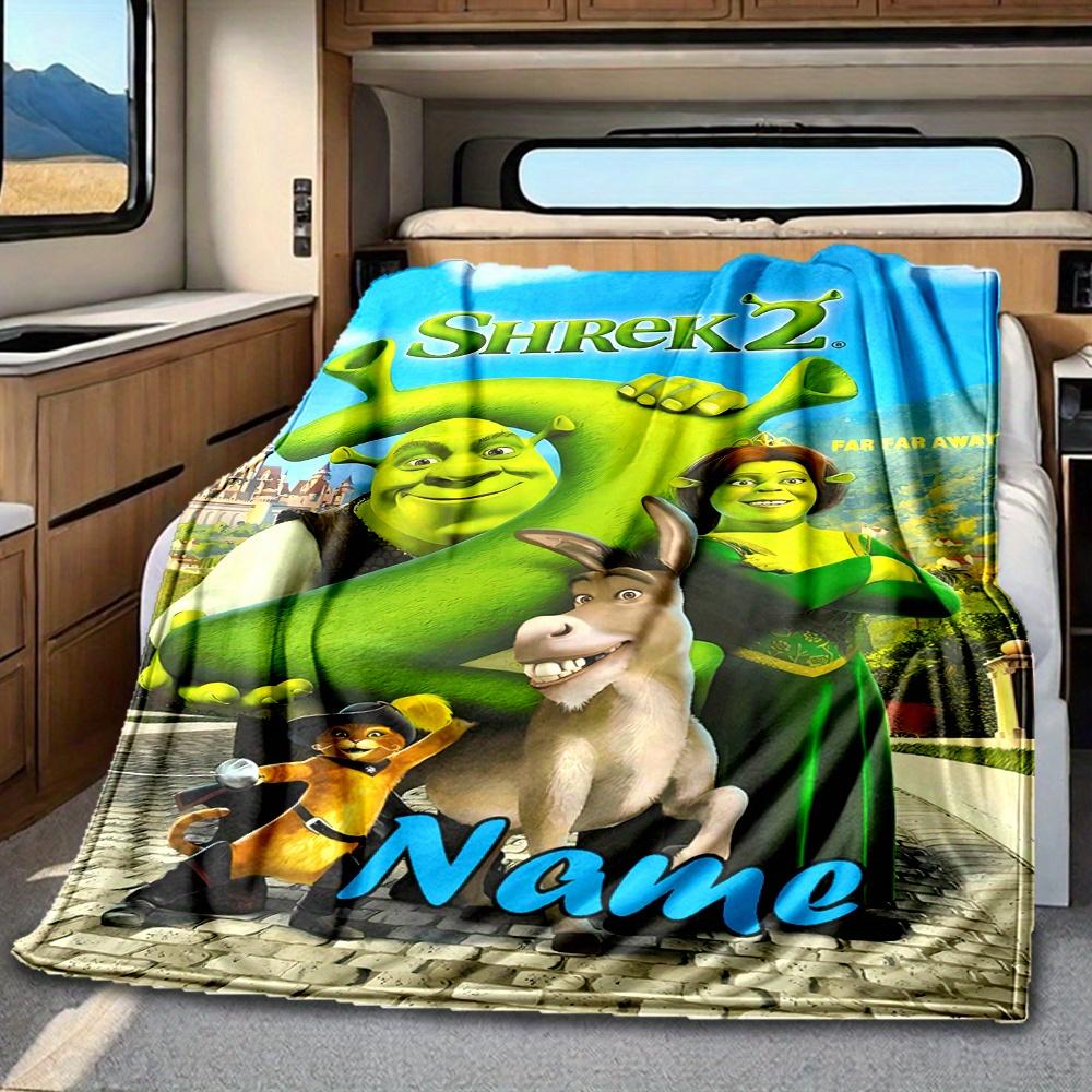 Shrek 2 Characters And Landscape Blanket Personalized Name Soft Comfortable Stylish Blanket Car Blanket Perfect For Travel Camping Outdoor Home