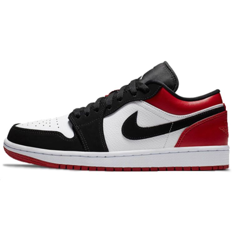 Air Jordan 1 Low Black Toe Unisex Sneakers Red White Black-Gym-Red 553558-116