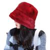 Зимняя шапка из искусственного меха кролика, толстая плюшевая шапка-ведро, женская универсальная, теплая и холодная