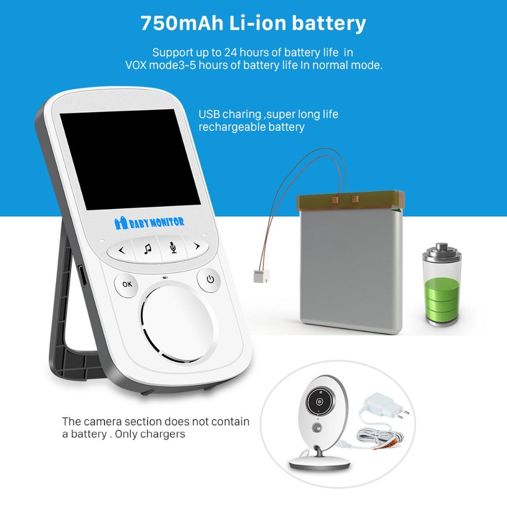 VB605 ЕС Plug Радионяня 2,4G Беспроводная 2-сторонняя аудиосистема Bebe Cam Ночное видение Камера видеонаблюдения Няня 2,4-дюймовый ЖК-дисплей VideoAA