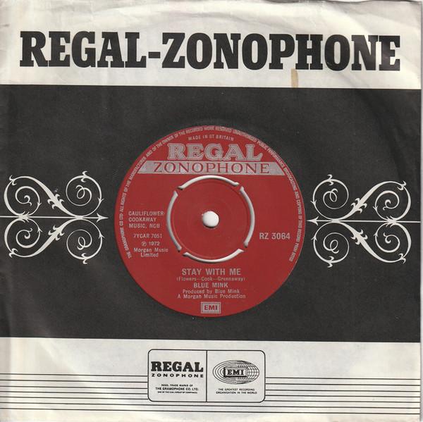 7-дюймовая пластинка BLUE MINK - Stay With Me RZ3064 Regal Zonophone 1972 UK Рок Б/у