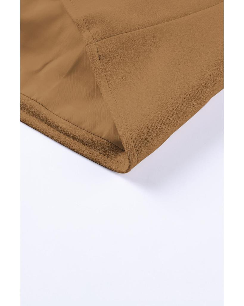 Azura Exchange Укороченная куртка Camel Fringe Plus Size