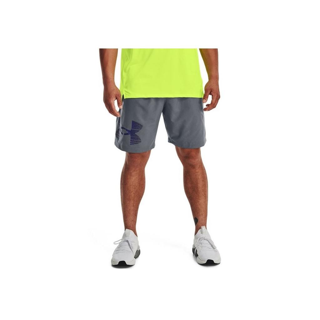 Under Armour Logo Printed Elastic Waist Training Sports Shorts Men Bottoms Gray 1377139-012
