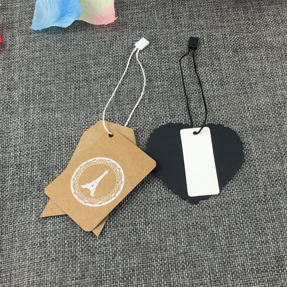 1000pcs Polyester Label Rope White/Black Hang Tag Fastener Garment Tags Tag Rope Sewing