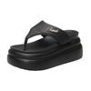 Fashion Women Clip Toe Chunky Platform Slippers for Summer 9CM Wedge Heels Flip Flops Woman Black Slip-On Thick Bottom Sandals Laides