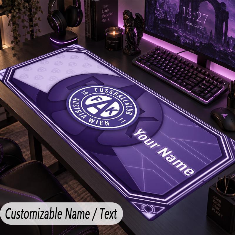 Custom Text Big Mousepad, Extended Desk Pad For Laptop Work GameAustria Wien FC