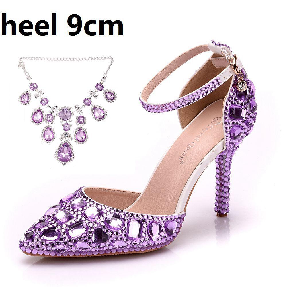 Large Size Tassel Rhinestone Wedding Shoes 9 Thin Heel Pointed Sandals Luxury Rhinestone Wedding Shoes