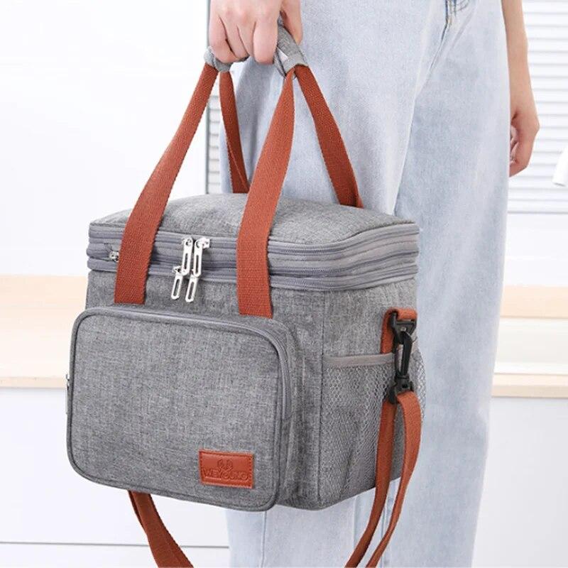 Portable Lunch Insulated Bag Large Capacity Picnic Bag Waterproof Outdoor Camping Keep Cold Bag