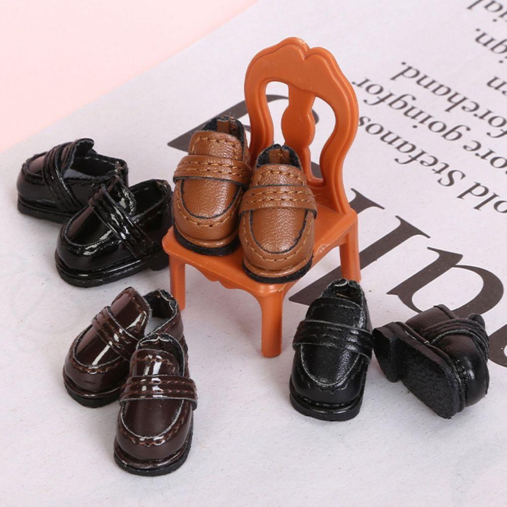 for 1/12BJD Doll Handmade for 1/11 OB11 Leather Shoes Doll Boots Cowhide Dolls Shoes New Casual
