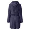 Women's Plush Hooded Bathrobe - Solid Color, Warm Pajamas for Autumn and Winter