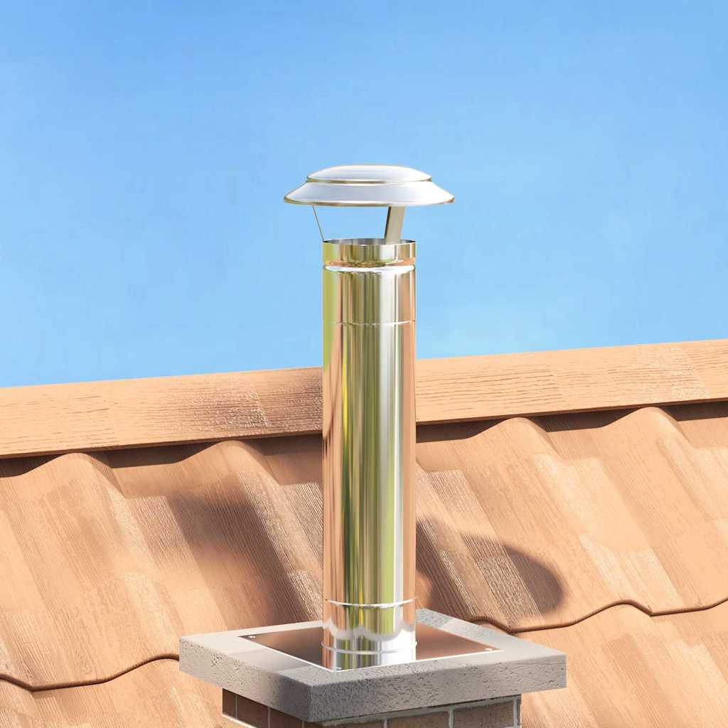 Chimney Rain Cover Silver 20 x 20 x 18 cm Stainless Steel