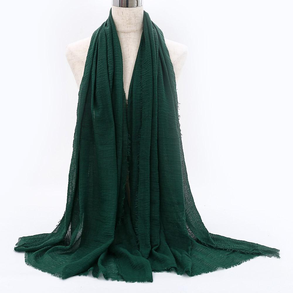 Big Size Crinkle Cotton Hijab Scarf Women Turban Muslim Shawl Plain Bandana Breathable Women's Shawls Foulard Hijab Hood Ramadan