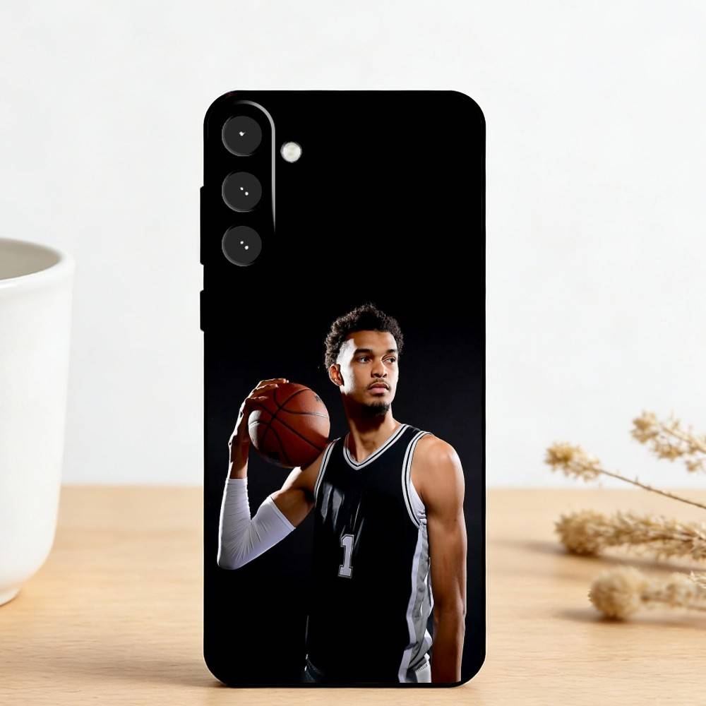 B-Basketball Star V-Victor W-Wembanyama    Phone Case For Samsung Galaxy A73,A72,A71,A70,A53,A52,A51,Others Soft Black Cover
