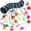 FISH-BOMB Cat Toy Set, Gift Set Cat Teaser, Tunnel, and Ball (Set C)