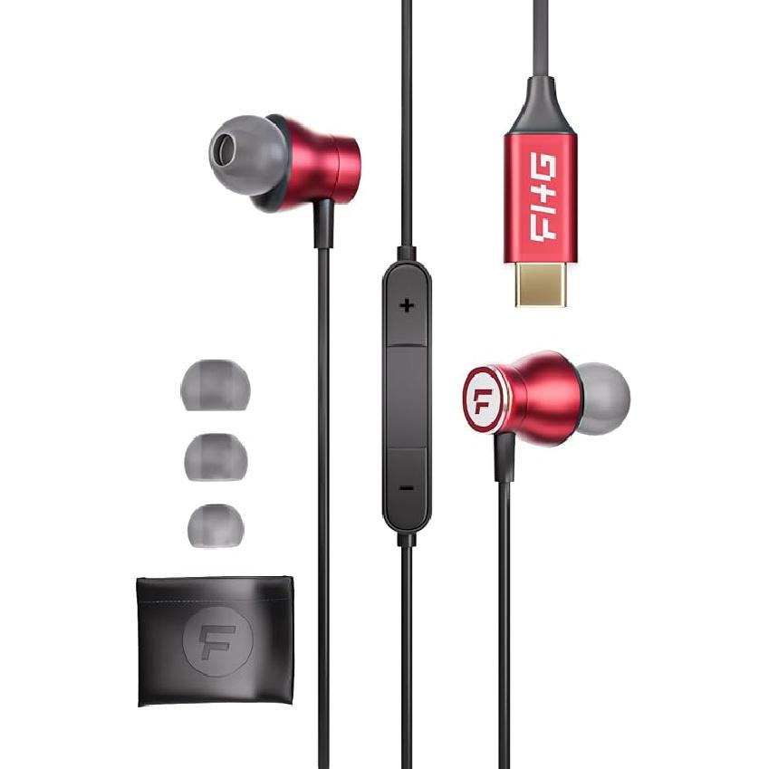 FHG USB C Headphones for Samsung Galaxy S24 S23 S22 S21, Hi-Res Audio USB C Earbuds Microphone Volume Control for iPhone 15 iPhone 16 Pro Max, Noise