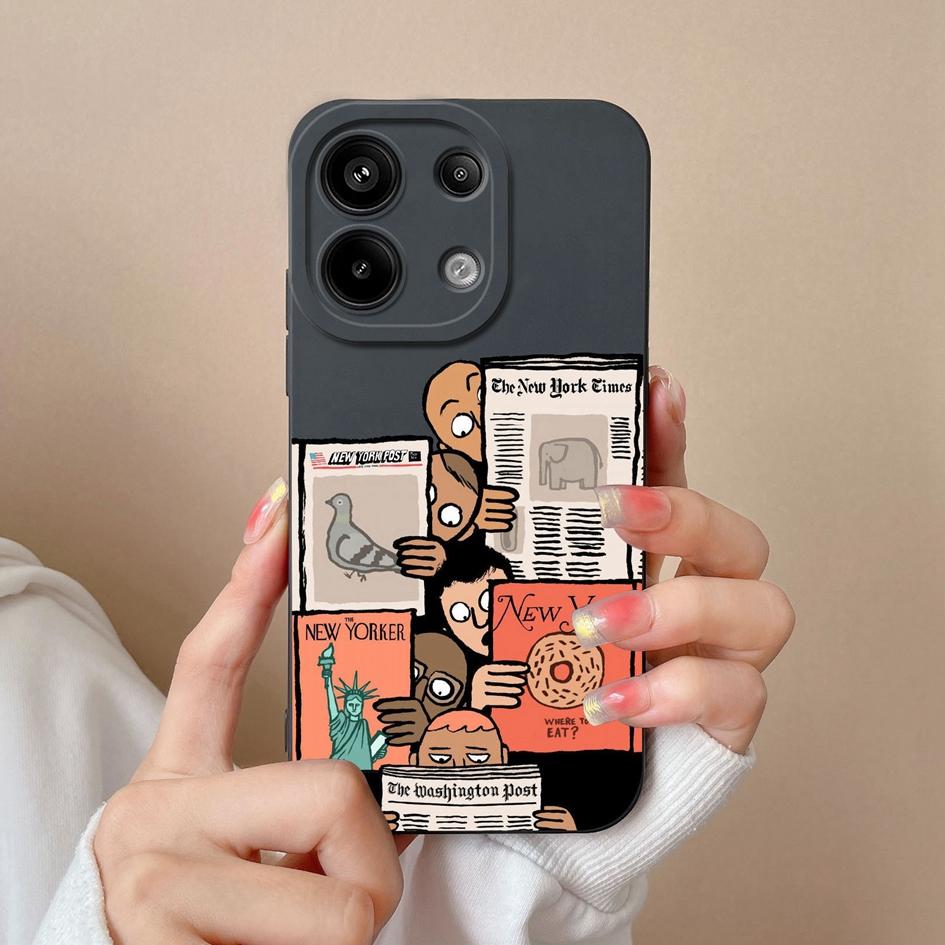 Чехлы для телефонов Xiaomi Redmi 13 A3 4G Note 13 Pro 13R Turbo 3 Корпус Силиконовый Мягкий Модный Этикетка Защитная Пленка Матовые Чехлы Для Телефонов Оболочка Для Redmi