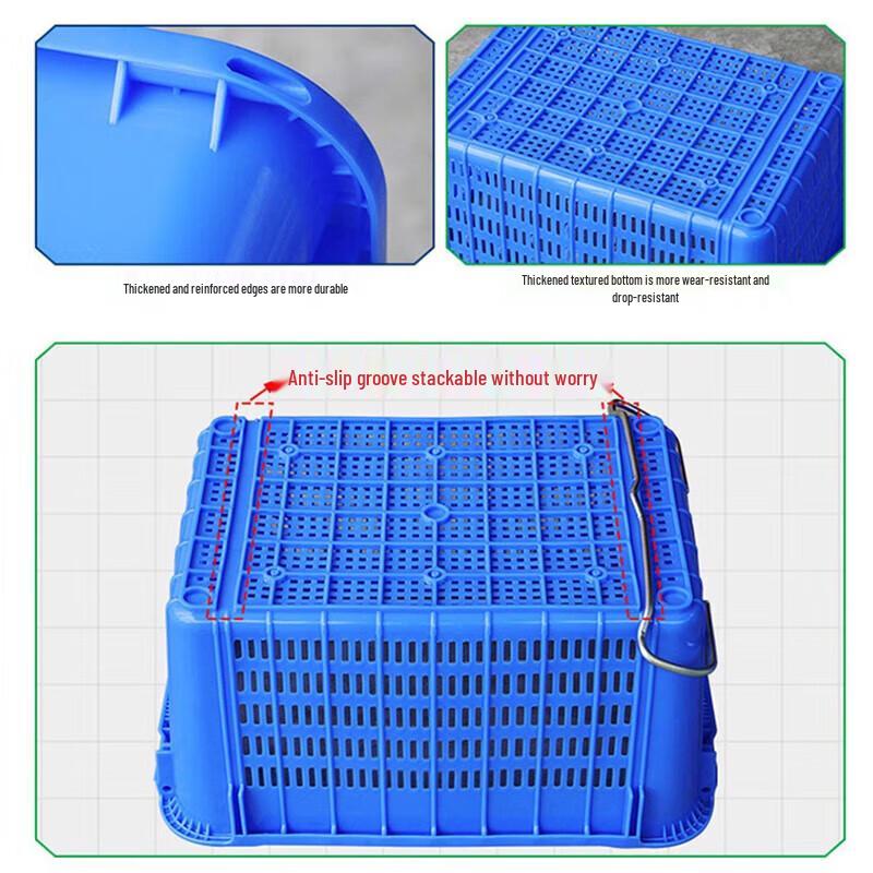 Heavy-Duty Rectangular Plastic Turnover Basket
