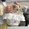 Французская повседневная кружевная ручная соломенная сумка, милый летний морской отдых, пляж, овощная корзина, сумка-мессенджер