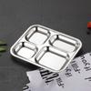 Stainless Steel Dining Plate Compartment Food Plate Tray Children Lunch Fruit Snack Tray Adult Baby Bowl Kitchen Tableware